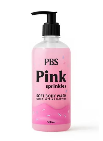 PBS Pink Sprinkles Soft Body Wash - Gentle Cleansing Shower Gel with Glycerin & Aloe Vera, 500ml