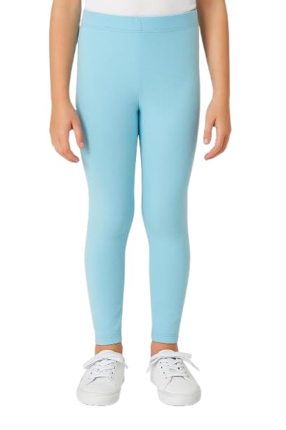 Kids' Girls Cotton Stretch Leggings, Elastic Waistband, Ankle Length