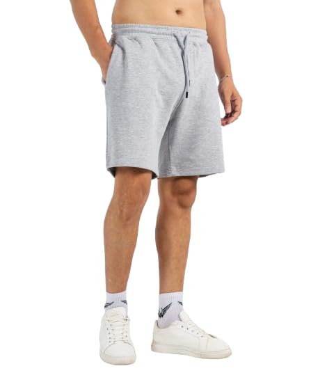 Feathers Men’s 100% Cotton Sweat Shorts with 3 Pockets – Soft, Breathable Casual Shorts for Everyday Wear