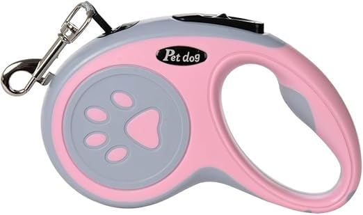 Pet Dog Retractable Dog Leash (Pink & Grey, 3 Meters)