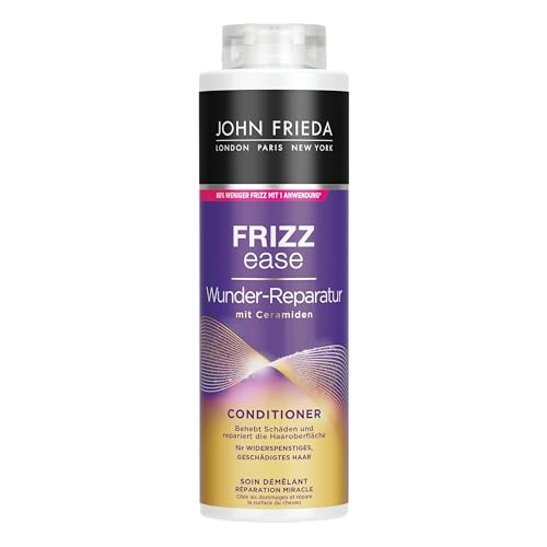 John Frieda Miracle Repair Conditioner - Value Size: 500 ml - Frizz Ease Series - Hair Type: Unruly, Damaged, Stressed - Cabinet Size