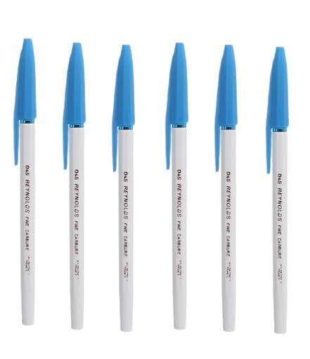 Half Dozen Pens French Design Original 045-6 Blue Pens - Fast Writing and Comfortable