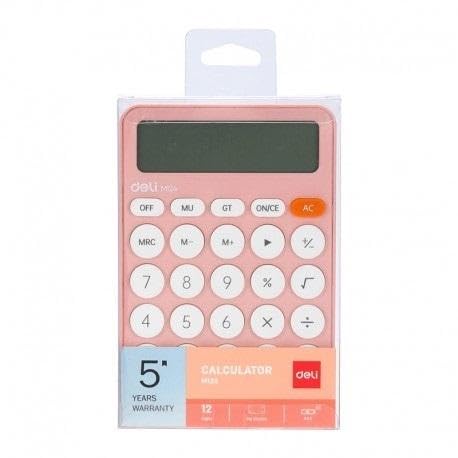 Deli EM124 12 Digits Calculator with Big Display, Pink