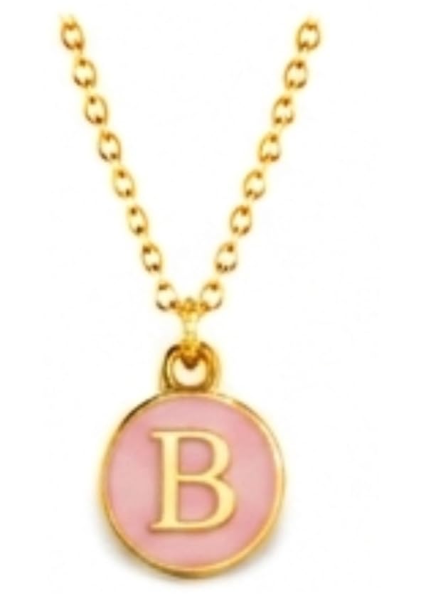 TDBSOQI Fashion Letter Necklace for Women 14K Gold Plated Pink Pearl Necklace Fashion Gold Plated Necklace for Women