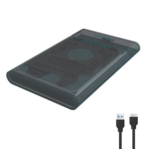 For ONTEN USB 3.0 to SATA 2.5-inch SSD & HDD External Enclosure Case - Up to 5TB - External Hard Disk Drive Carrying case for Laptop , PC | Transparent ( OTN-UHD2 )