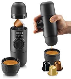 Portable Espresso Coffee Maker, Manual Espresso Coffee Maker, Compatible with Ground Coffee and Nespresso Capsules, 8 Bar Pressure for Travel, Office, Home
