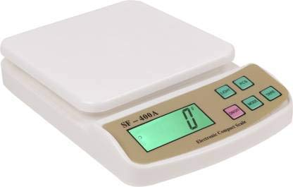 Digital Electronic Kitchen Scale SF-400A with Pair of Batteries (White, 10 Kg Max Capacity)