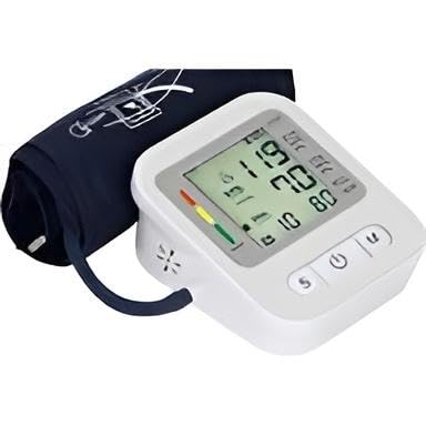 Auto Cuff - Premium White Adjustable Blood Pressure Meter for Home with Heart Rate Monitor and Voice Guide, Delivering Fast Accurate Results for Efficient Daily Health Management and User Comfort