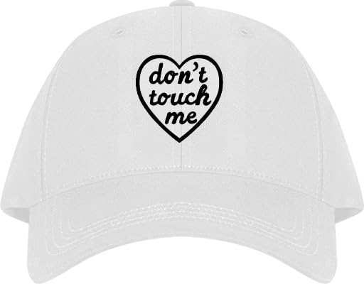 don't touch me Plain unisex baseball cap White
