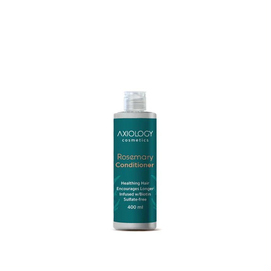 Axiology Rosemary Conditioner, Infused with Biotin, Sulfate-Free, Encourages Longer Hair, 400 ml