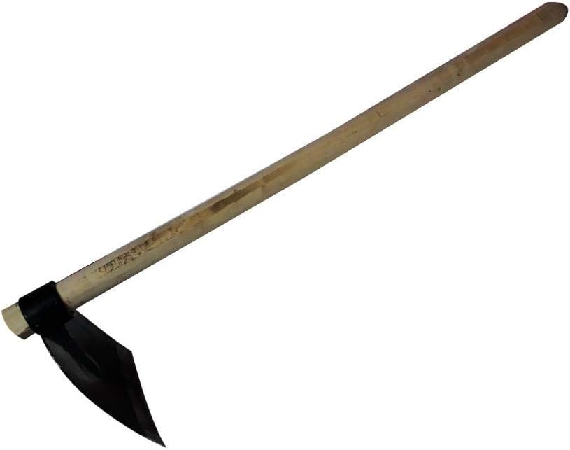 MySouq-Store Hardened Black Steel Axe or Mankara with Wood Handed for Soil Drilling - منقرة حدائق او فاس صغير لصيانة الحدائق والجناين بطول اليد الخشبية 50 سم - قد يختلف لون الحديد