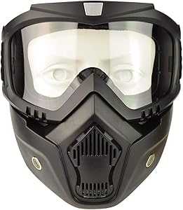 Face Mask Dust Dust Sun Protection Face Mask Motorcycle Driving Face Mask Mask Mask for Musicel Mask Music Mask (Clear Lens) - sacar