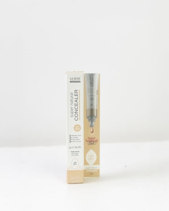 Leaves Super Natural Concealer – Light Shades | 12ml | Full Coverage, Hydration & Brightening for Under-Eyes