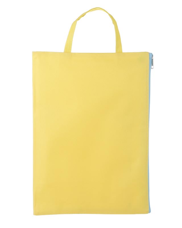 3A Fabric A4 Paper File With Handle 24 * 33 cm With Zipper 1 Piece - Yellow 801