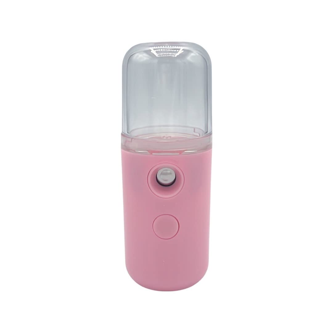 Nano Handy Mist Spray, 30ML Mini Nano Facial Sprayer USB Nebulizer Face Steamer Humidifier Hydrating Anti-Aging Wrinkle Women Beauty Skin Care Tools (Color : Pink)