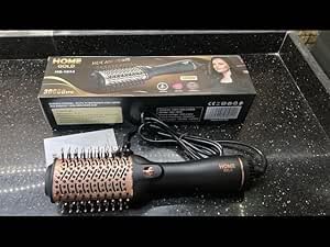 Home Gold HG-1914 Rotating Blow Dryer Brush Styler, Black, 1200.0 Watts