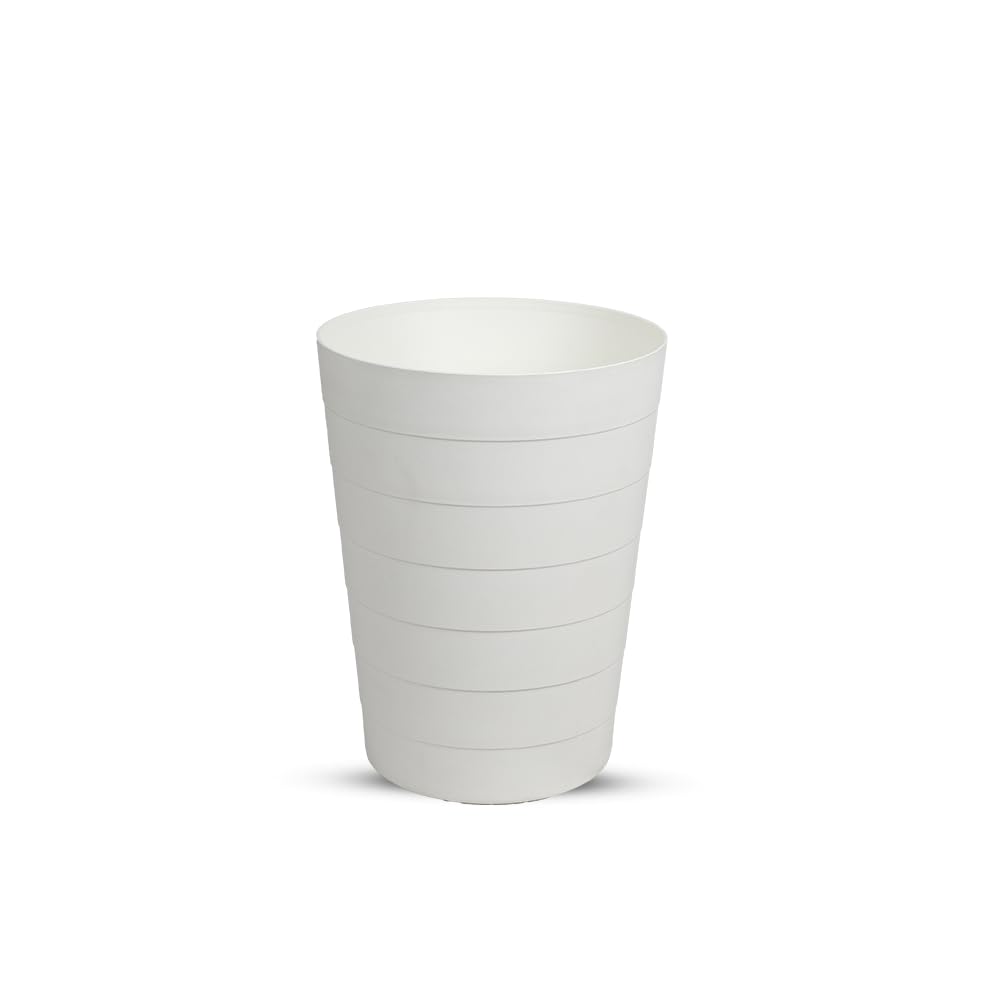 Plastic Flower Pot – 35 cm White – BPA-Free Indoor/Outdoor Decorative Planter – Lightweight, Durable – Made in Spain