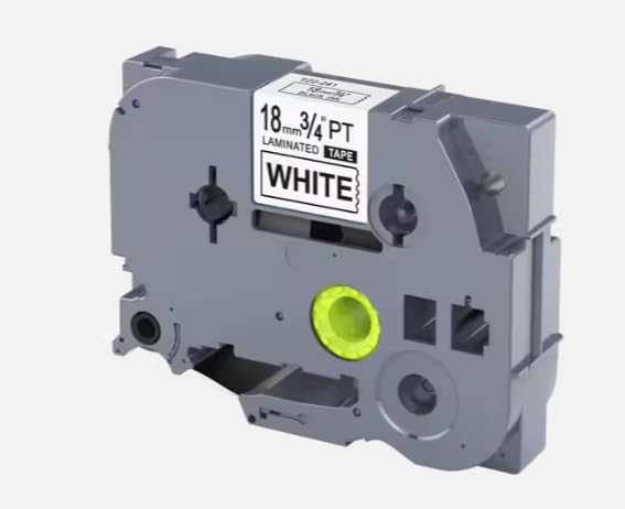 Compatible Laminated Label Tape Cartridge TZ-241 18mm Black on White for Brother PTH-110 and PTE-110