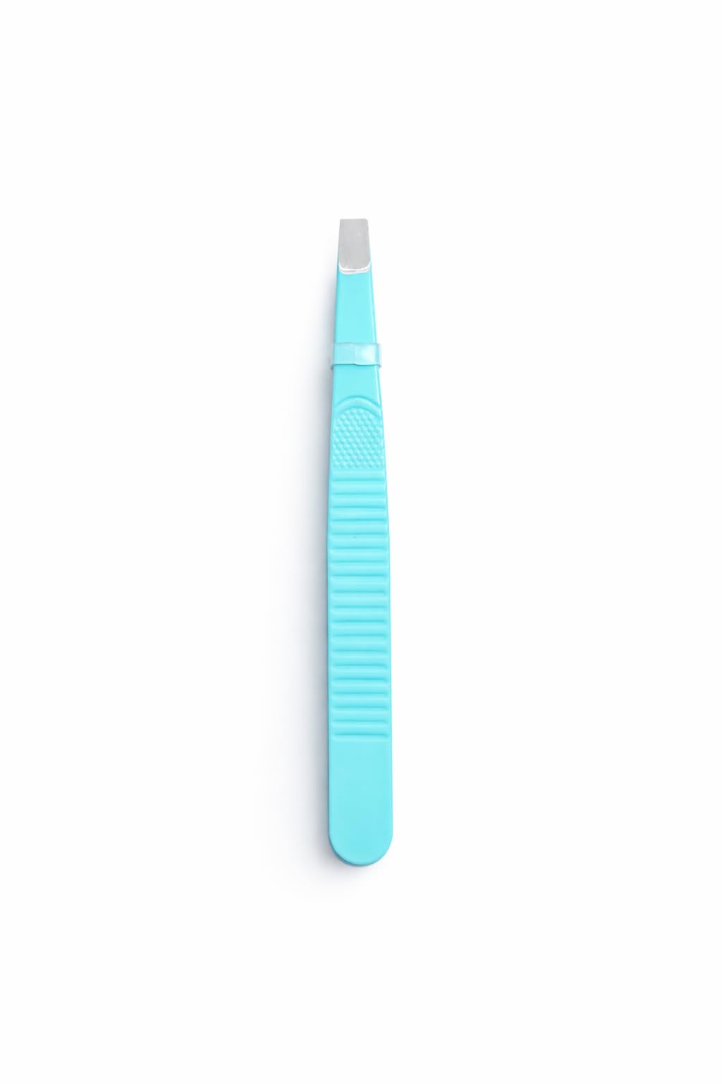 Precision Stainless Steel Slant Tip Tweezers for Eyebrow Hair Removal, Facial Hair Plucker with Non Slip Grip Handle for Brow Shaping and Grooming Tool