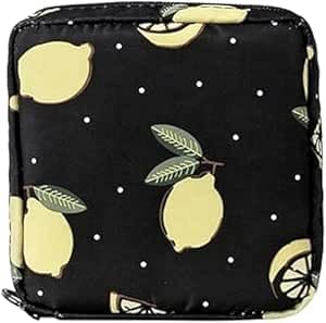 Sanitary Pad Storage Pouch, Portable Zipper Case, Travel Organizer (black)