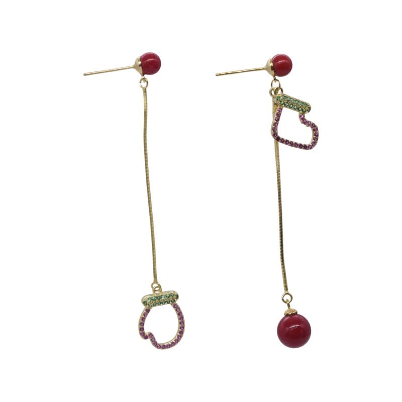 Platinum Boxing Glove Drop Earring for Women - Gold