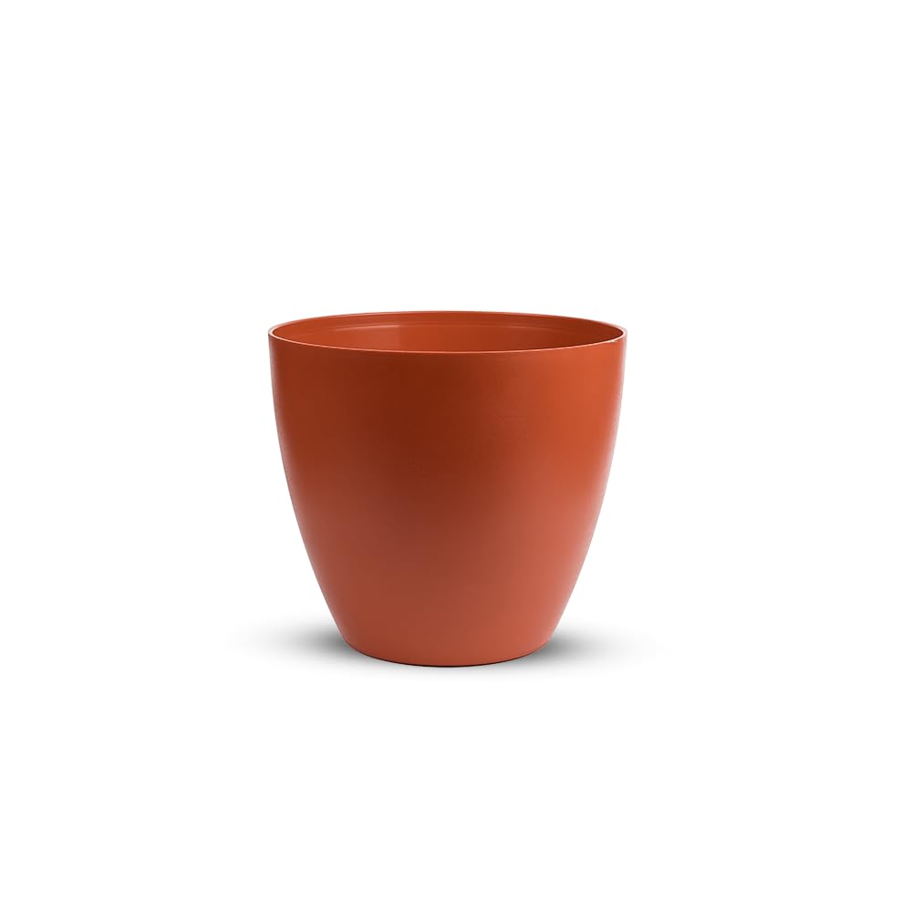 Orange Plastic Plant Pot – 13 cm – BPA Free Flower Planter for Indoor & Outdoor Use – Lightweight, Durable & Easy to Clean – Made in Spain