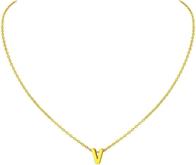 Delicate Letter Chain for Women Stainless Steel 18K Gold Plated Fashion Adjustable Name Necklace for Women Girls Daily Use Gift