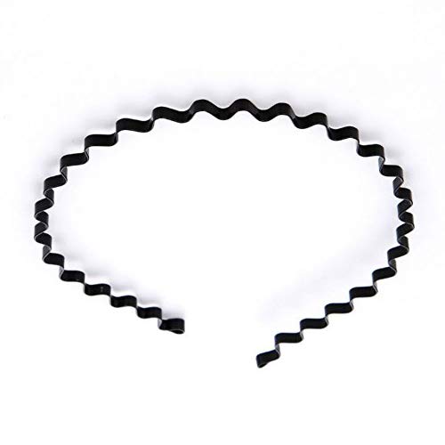 Oem unisex black metal comb sports band long hair headband black for men and women
