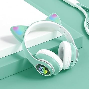 P9 Wireless Bluetooth Headset, Support Pure Stereo Sound and Memory Card (stn-28 أخضر نعناعي فاتح)