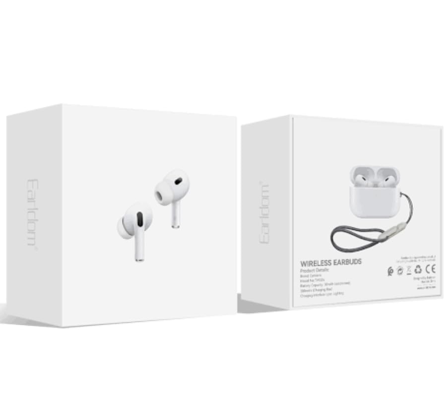 Earldoom TWS23 Pro 2 Gen 2 True Wireless Earbuds with Magnetic Charging Case, Advanced ANC/ENC Noise Cancellation, Smart Charging Case Bluetooth 5.4 ENC Headphones and Mics, White