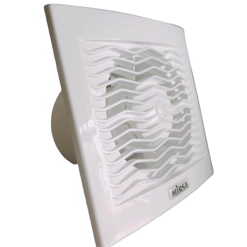 MIRSA Bathroom Exhaust Fan, White, Wall-Mounted Ventilation Hood (Line 100)