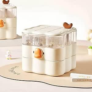 Next Store Clear Acrylic Jewelry Organizer, 3 Tier Storage for Earrings, Necklaces, Rings - Stylish Design Easy Access to Accessories and Keeps Them Organized and Protected