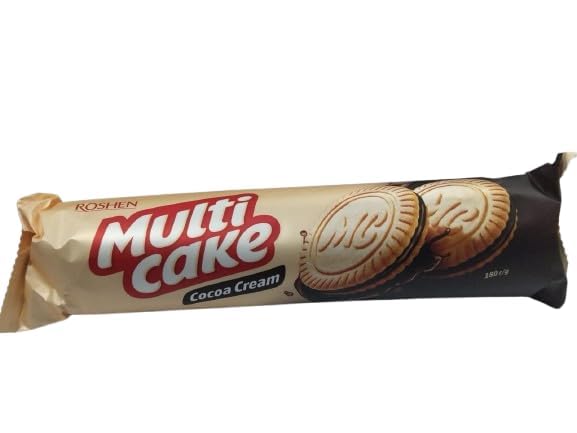 Roshen R-132 Multicake Cocoa Cream Filling Sandwich Biscuits, 180 g
