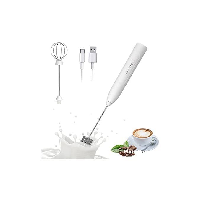 Downtown Mini Handheld Milk Frother for Latte and Coffee, Portable Foamer for Hot Chocolate, Battery Operated Stainless Steel Whisk for Rapid Drink Mixing and Creamy Foam Production