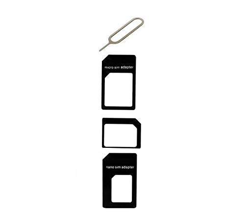 SIM Card Adapter Nano Micro Standard by 4 in 1 Converter Kit With Steel Tray Eject Pin