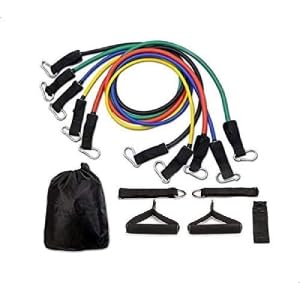 Phyzioline Resistance Fitness Band Set with Stackable Exercise Bands Legs Ankle Straps Multi-function Professional Fitness 5