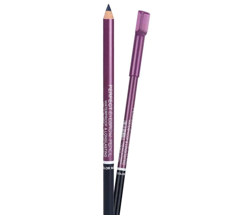 Eyebrow Pencil With Comb Brush For Brow - Black - 2Pcs