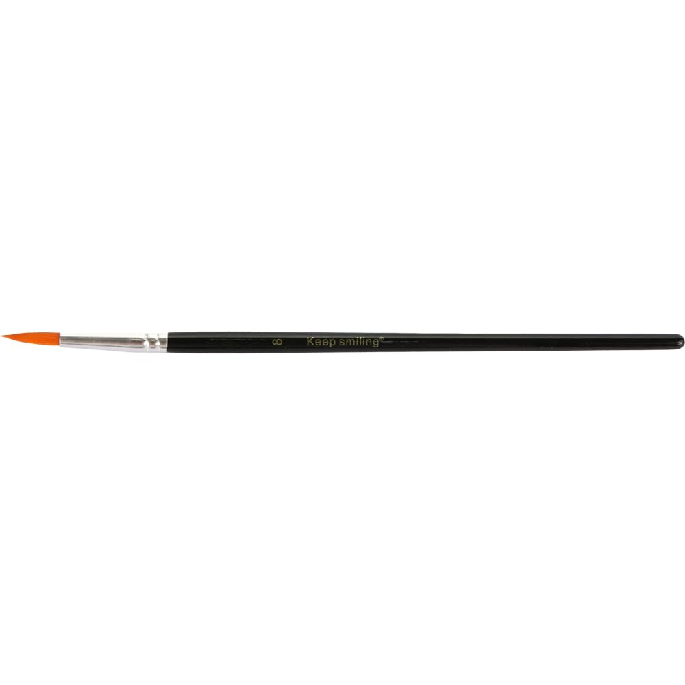 Keep Smiling MH8-65 Single Paint Brush, Size 8, Black