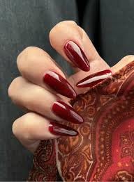 60pcs Red Nail Art Decoration Fake Nails Nail Art Accessories
