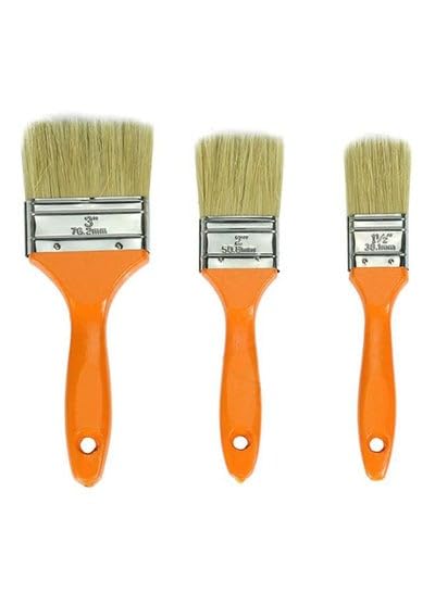 3 Piece Paint and Paint Brush Set, 1.5 Inch, 2 Inch, 3 Inch, Oil and Acrylic Paint Brushes