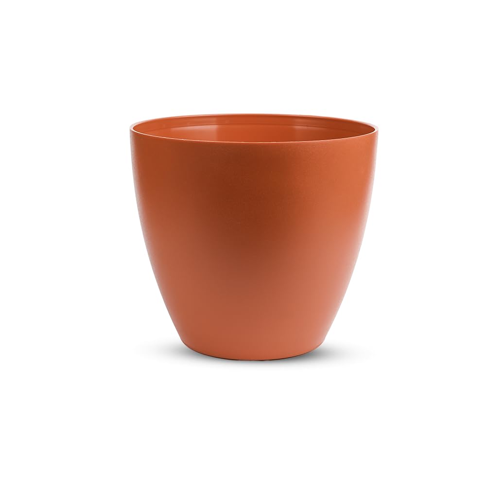 Orange Plastic Plant Pot – 19 cm – BPA Free Flower Planter for Indoor & Outdoor Use – Lightweight, Durable & Easy to Clean – Made in Spain