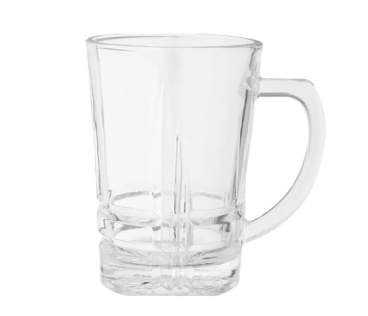 OVA Clear Ribbed Glass Mug for Tea & Coffee with Handle – Elegant Textured Design, Durable Heat-Resistant Glass(1 piece)