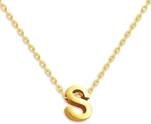 Delicate Letter Chain for Women Stainless Steel 18K Gold Plated Fashion Adjustable Name Necklace for Women Girls Daily Use Gift