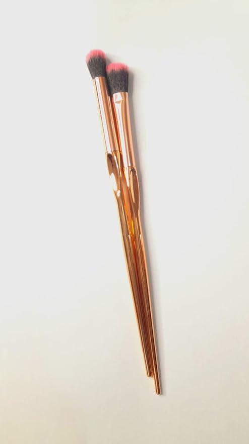 eye makeup brush set 2 pieces premium material- synthetic eyeshadow blending concealer brow liner brushes (Small)