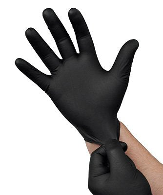 Black Disposable Gloves, Latex Free, Powder Free, Pack of 10, Strong and Puncture Resistant, Medical Use, Food Handling, Tattoo and Barber Gloves
