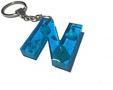Letter N English Keychain Made of Epoxy Resin Multicolor Unique and Attractive Gift