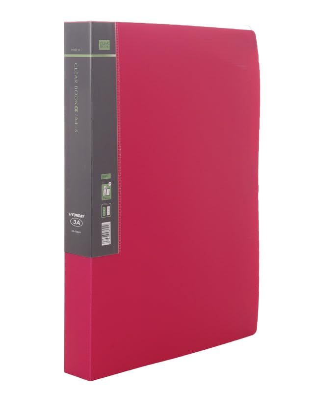 3A PG8320A Plastic Document Book 20 Pockets A4 Size - Fuchsia