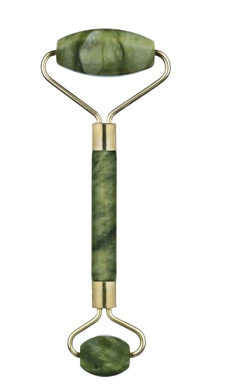 Jade Roller for Face Massager-Green Neck Massager Tool Jade Stone Face Roller, Eye Treatment Roller Reduce Wrinkles Anti Aging Natural- Jade Facial Roller Dark Green