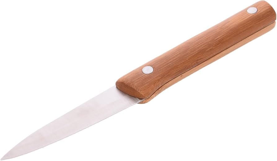 Downtown Tessie-Jessie-1425 Professional Paring Knife, Sharp Stainless Steel Blade with Natural Wooden Handle, High Precision Small Kitchen Tool for Peeling and Fine Slicing Tasks