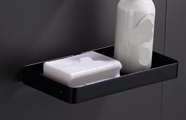 Soap Holder Stainless Steel Matte Black Metal Soap Holder Rustproof Stain and Moisture Resistant with Efficient Water Drain Holes to Keep Soap Clean and Reduce Bacteria Build-up